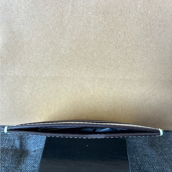 Coach Slim Card Case in Pebbled Leather Lime/Tan - Picture 3 of 3